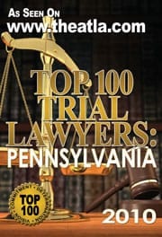 Top 100 Trial Lawyers: Pennsylvania 2010 Badge - As seen on www.theatla.com