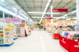 abstract blur and defocused in supermarket for background