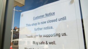 Customer closure notice sign in window