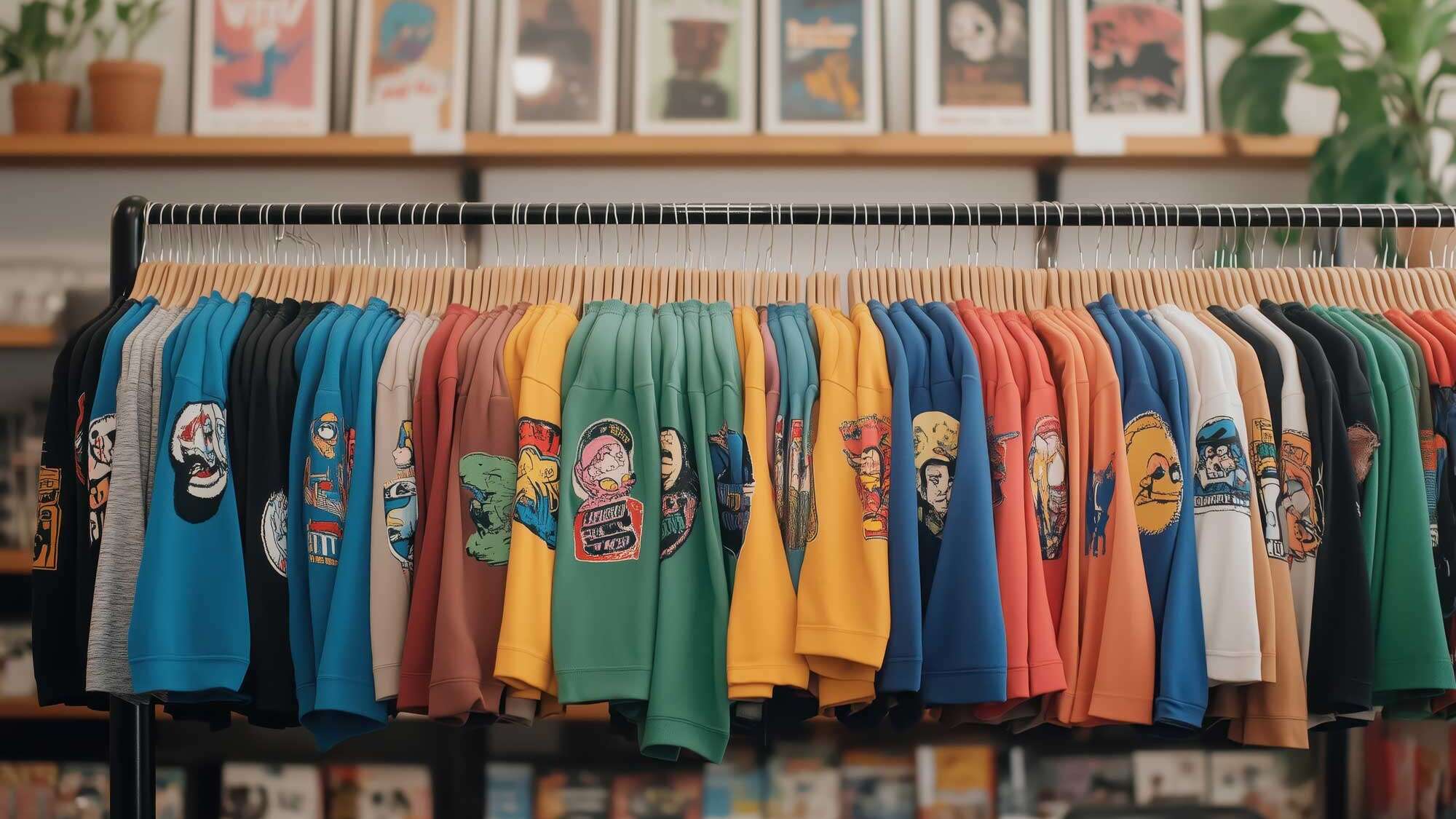 clothes hanging on a rack